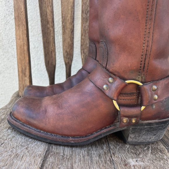 Frye 12r harness boots 6.5 6 1/2 made in usa 150 year brown boho bikercore viral - Picture 9 of 14